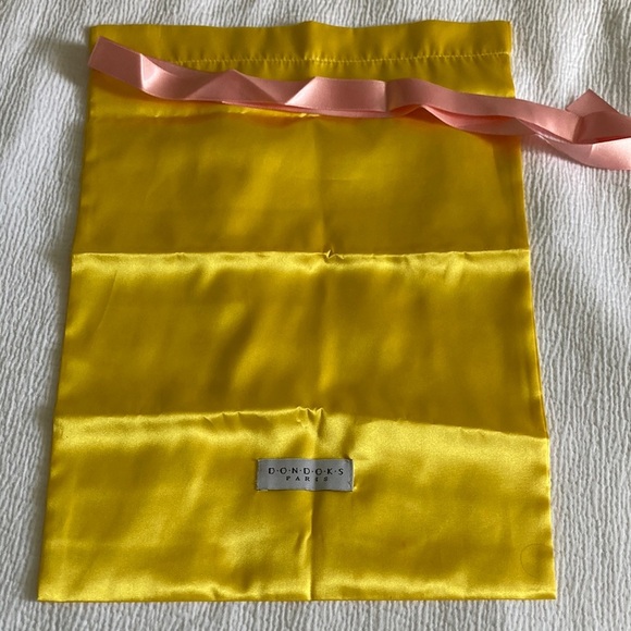 Dondoks Yellow Satin Bag with Pink Ribbon - Picture 1 of 2
